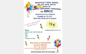 Soirée dansante du BBCC : samedi 25 Avril 2015