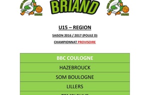 Le championnat provisoire U15 Régional dévoilé !