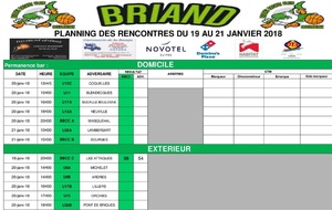 Planning des rencontres 20 et 21 janvier !