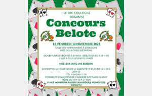 🟢⚪🃏Concours Belote : BBC Coulogne🃏⚪🟢