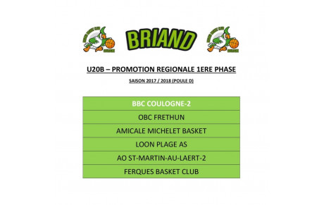 Le championnat U20 Promotion régionale est connu !