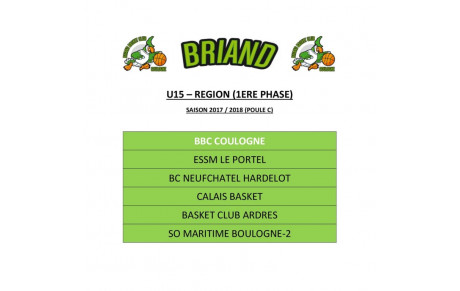 Le championnat U15 Régional est connu !