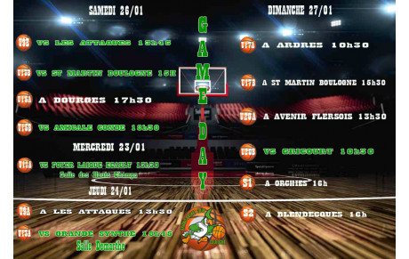 Les matchs de la semaine et du week-end : 