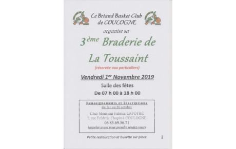 BROCANTE 01 NOVEMBRE 2019