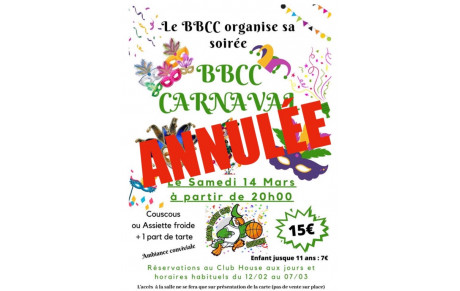 ⚠️SOIRÉE CARNAVAL ANNULÉE⚠️