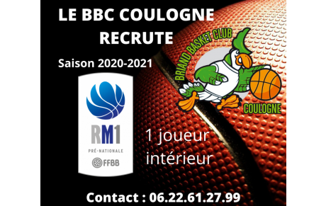 🏀Equipe R1-Pré Nationale : Recrutement Joueur Intérieur🏀
