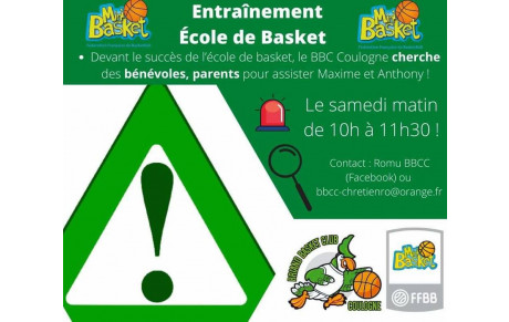 Ecole de Basket : recherche bénévoles