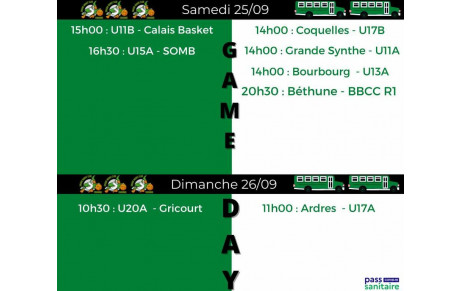 Matchs du week-end : 25, 26 septembre 2021