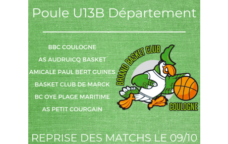 Saison 2021 / 2022 : Poule U13B Département