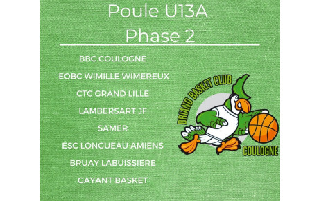🟢⚪️🏀Poule Phase 2 - U13A🏀⚪️🟢
