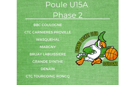 🟢⚪️🏀Poule Phase 2 - U15A🏀⚪️🟢